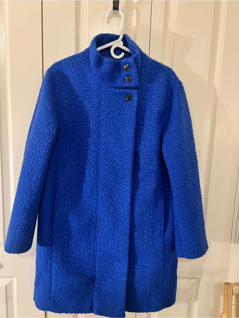 LOFT Cobalt Bouclé Pea Coat with Stand Collar